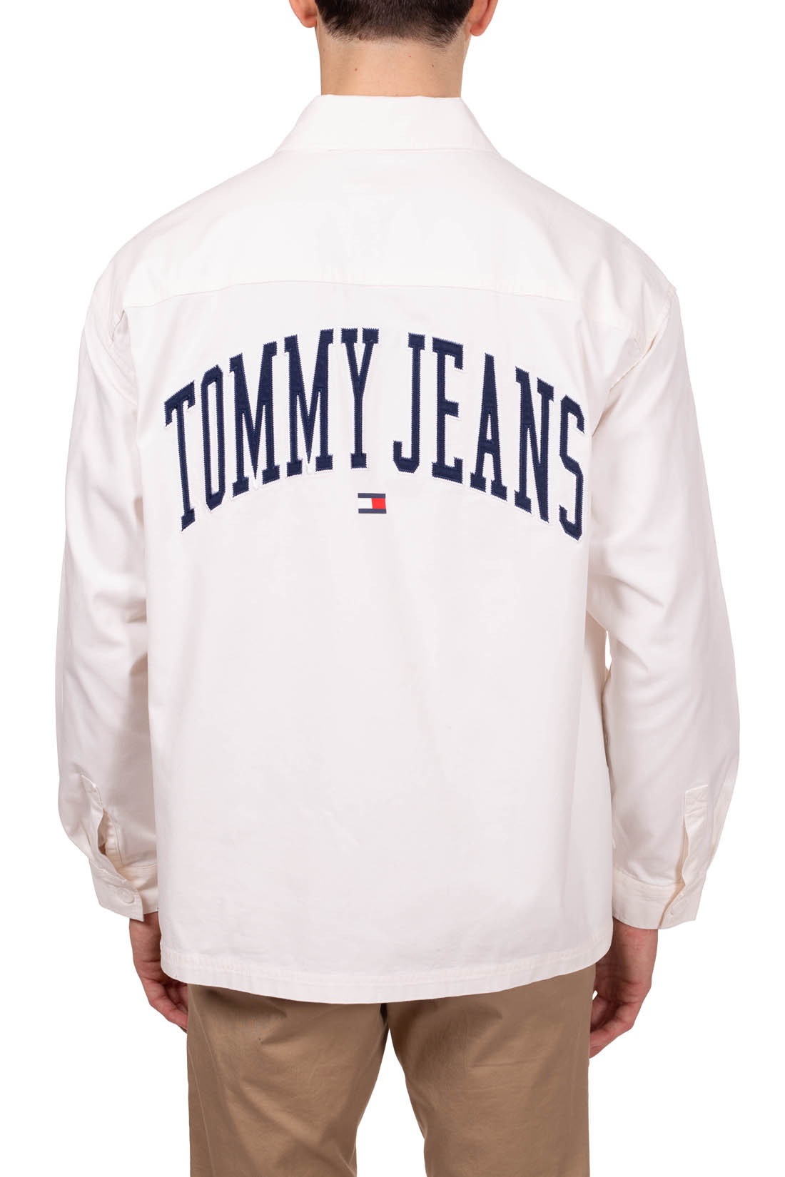 TOMMY JEANS - Camicia uomo varsity oversize con logo sul retro - immagine 3