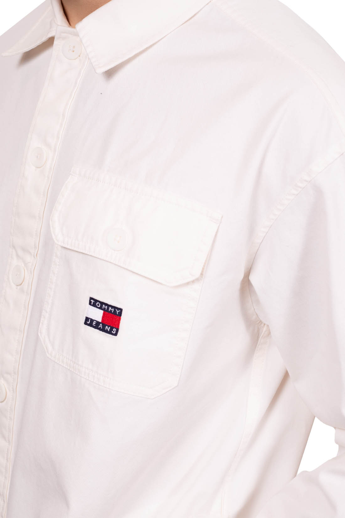 TOMMY JEANS - Camicia uomo varsity oversize con logo sul retro - immagine 5