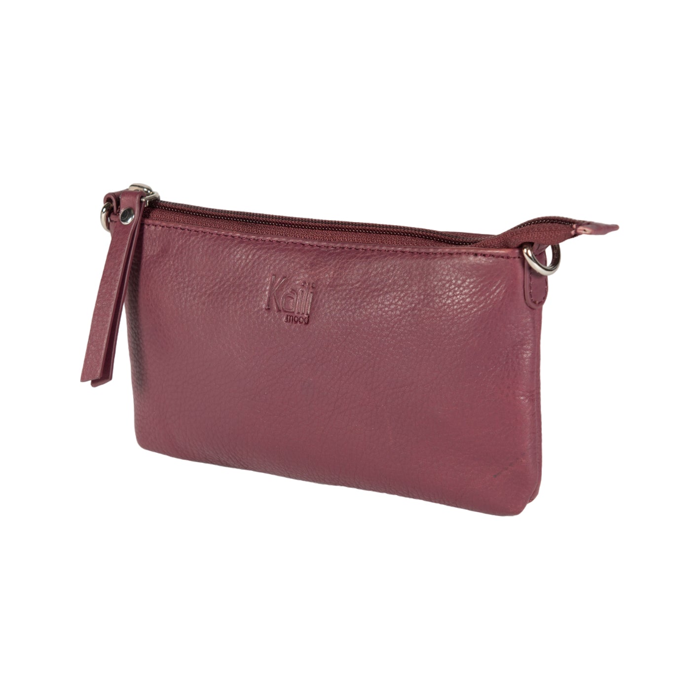 K0013NB | Women's strap in genuine full-grain leather, with light grain. Removable shoulder strap. Polished nickel hardware. Mauve color. Dimensions: 20 x 10.5 x 2 cm. Packaging: Tnt bag - immagine 3