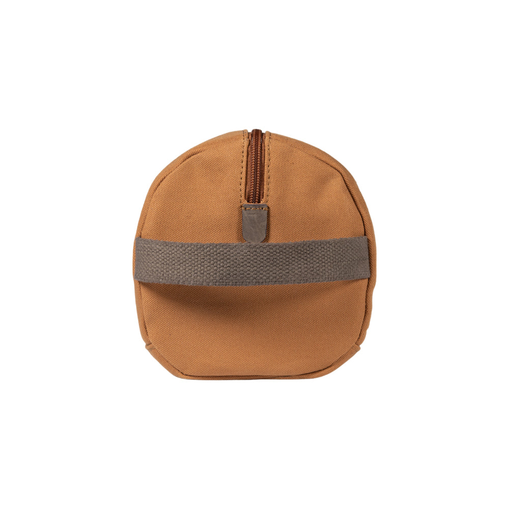 K2005UB | Beauty Case in Canvas 100% Cotton/Full Grain Leather, Naked. Leather color. Side handle. Zipper closure. Dimensions: 25 x 15 x 17 cm. Packaging: Tnt bag - immagine 3