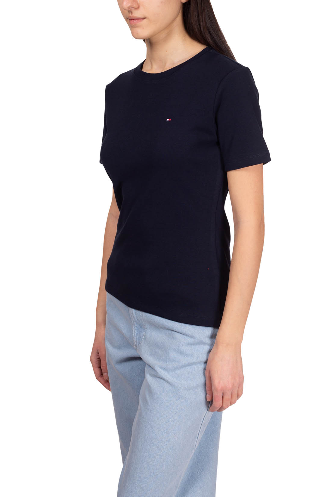 TOMMY HILFIGER - Women's slim logo T-shirt  - Size L - immagine 8