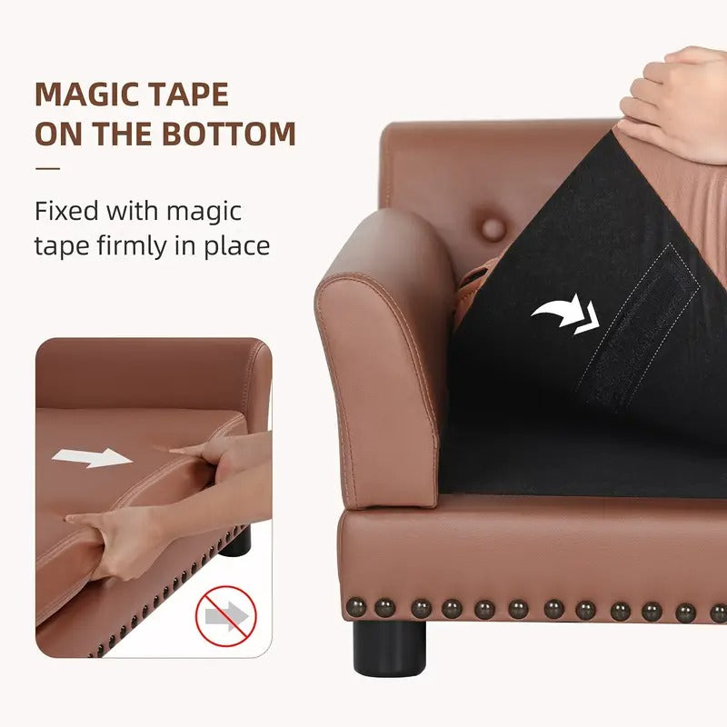 Leather Large Dog Sofa Lounge with Cushion - immagine 4