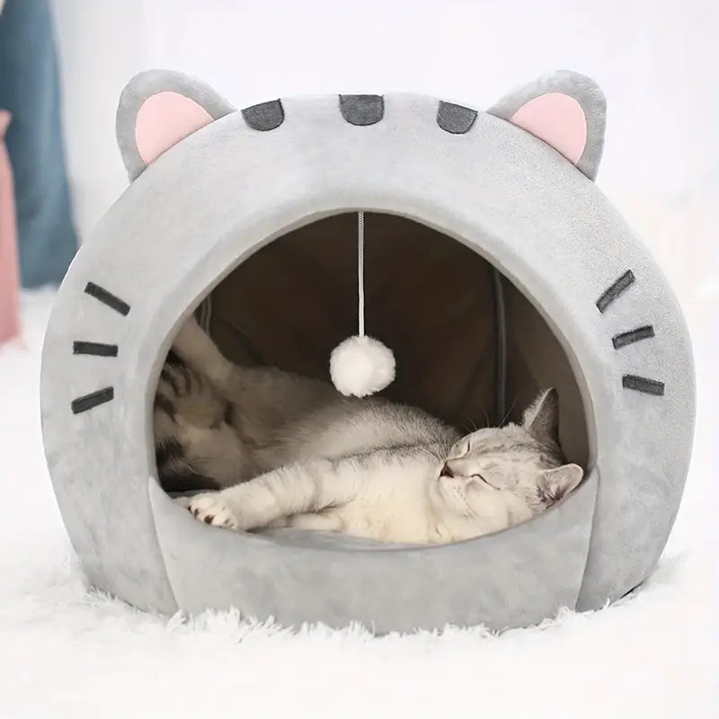 Cozy Cat Bed: Warm Pet House, Kitten Cave, and Sleeping Bag - immagine 2