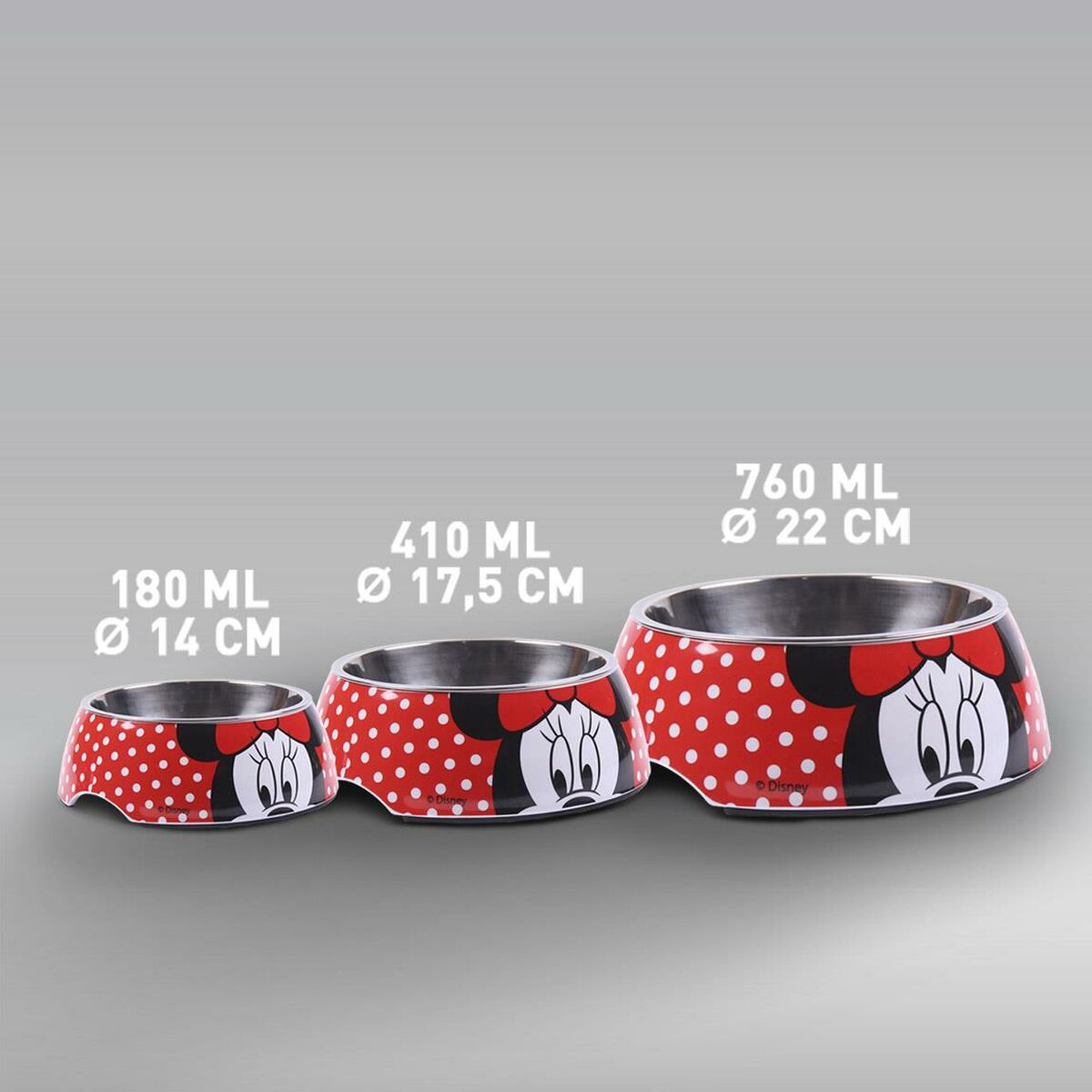 Dog Feeder Minnie Mouse Red Melamin 180 ml Black Metal - immagine 5
