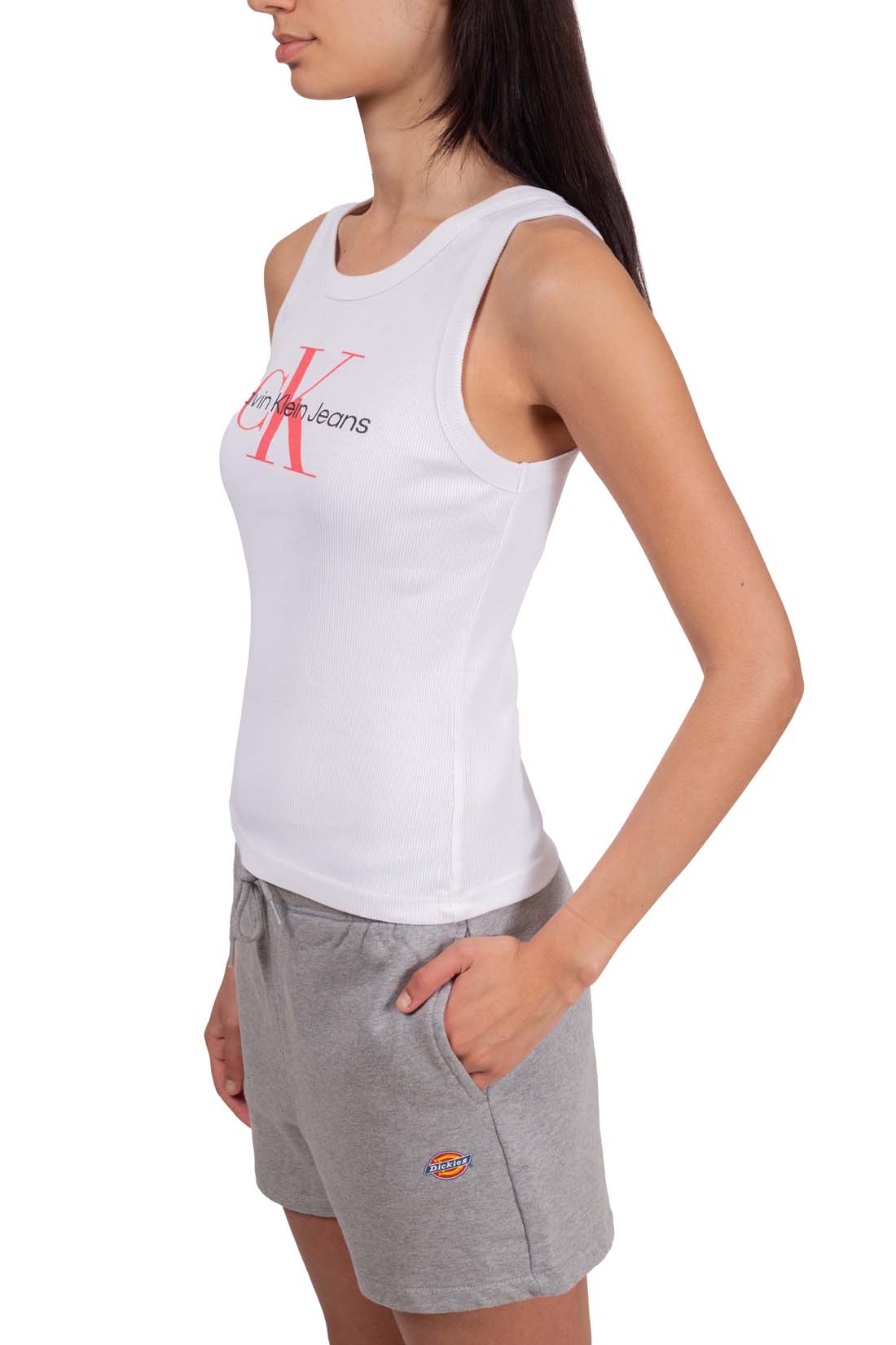 CALVIN KLEIN JEANS - Canotta donna slim a costine - Taglia XL - immagine 12