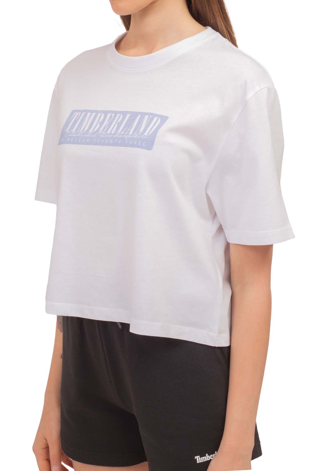 TIMBERLAND - Women's relaxed crop T-shirt with logo  - Size M - immagine 6