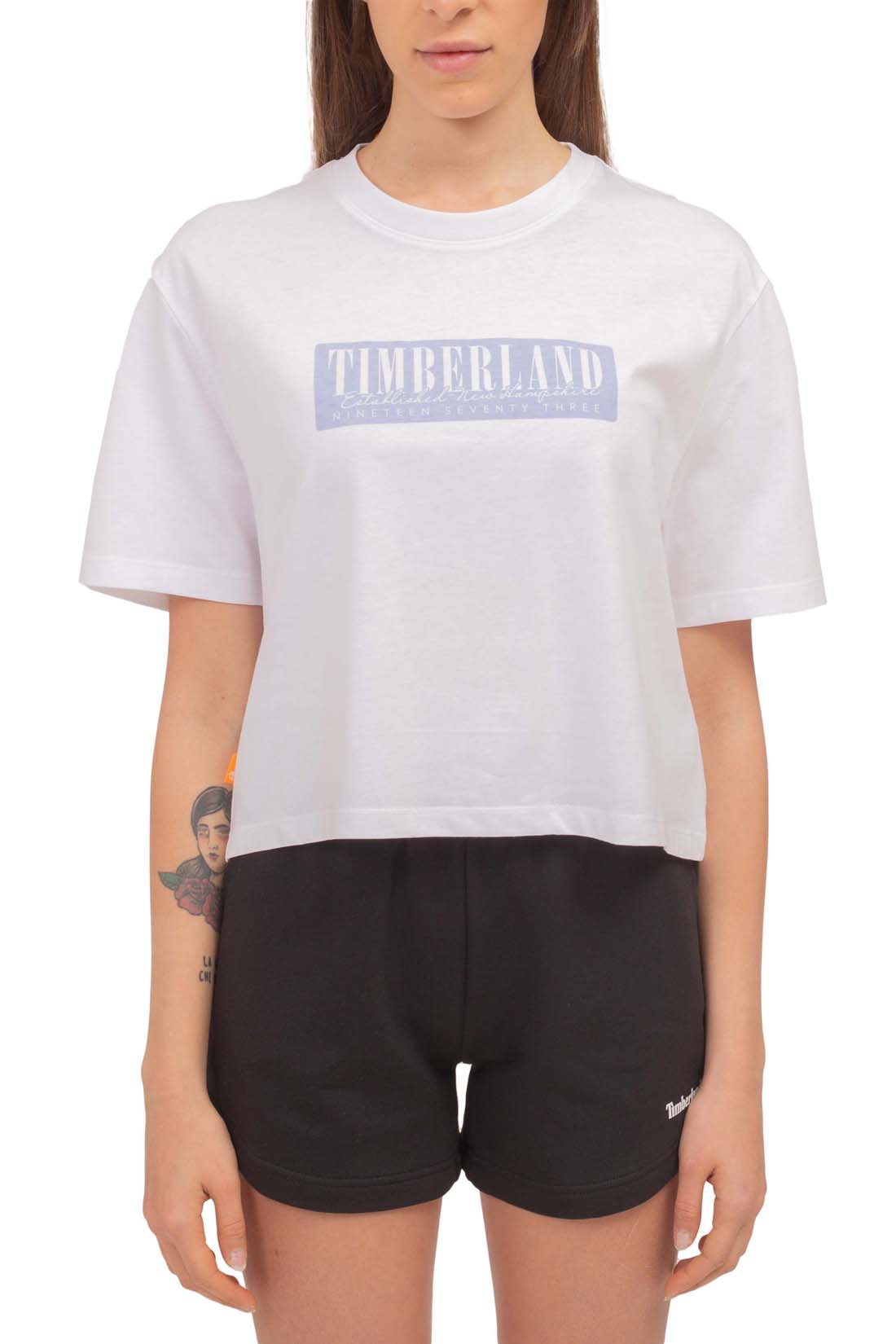 TIMBERLAND - Women's relaxed crop T-shirt with logo  - Size M - immagine 15