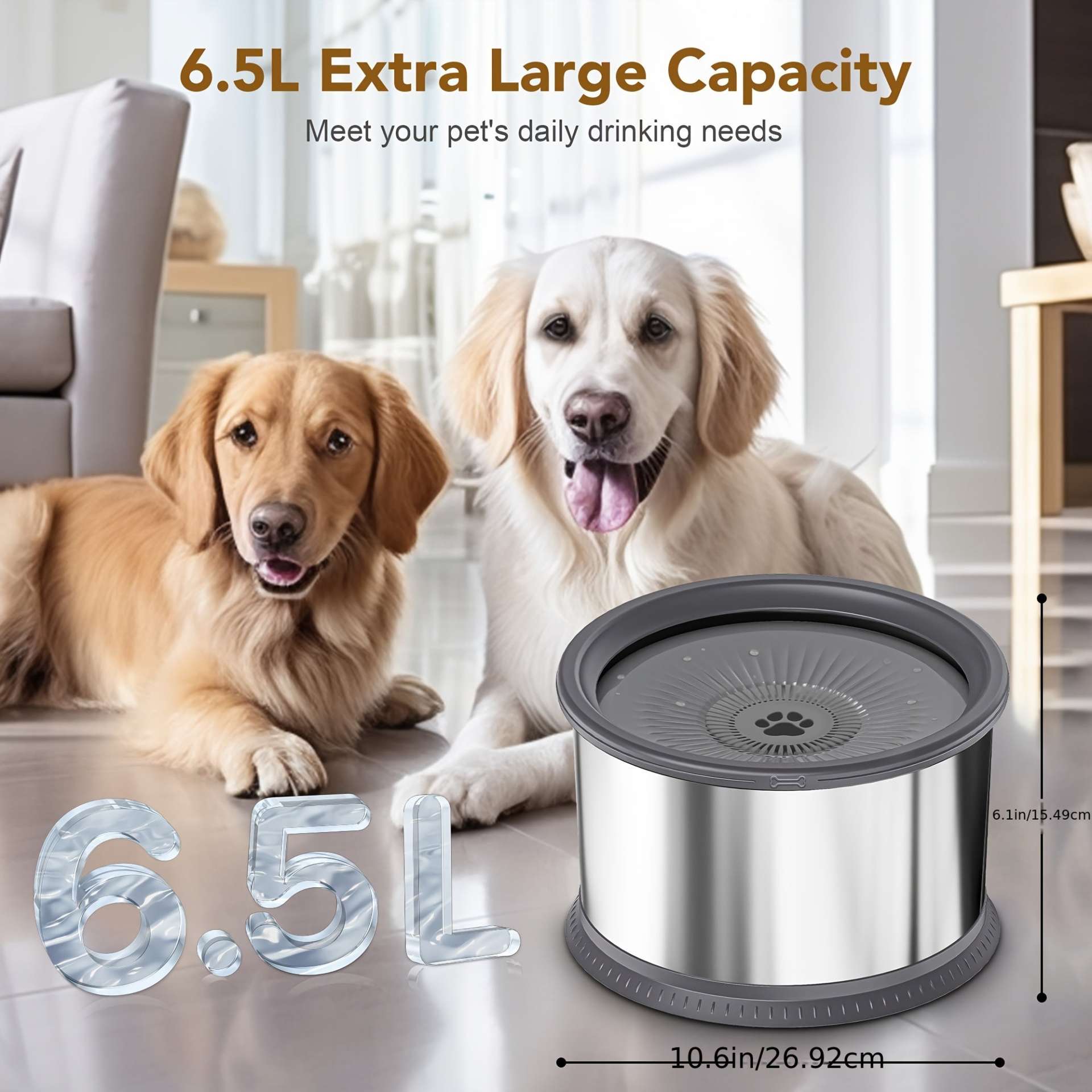 Extra Large Spill-Proof Dog Water Bowl - immagine 3
