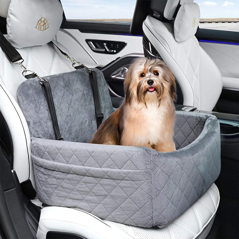 Portable Dog Car Seat with Safety Strap - immagine 2