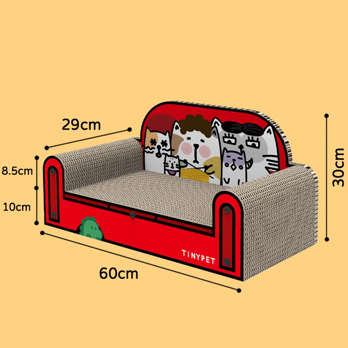 One Family Red Small Sofa Cat Scratching Board - immagine 4