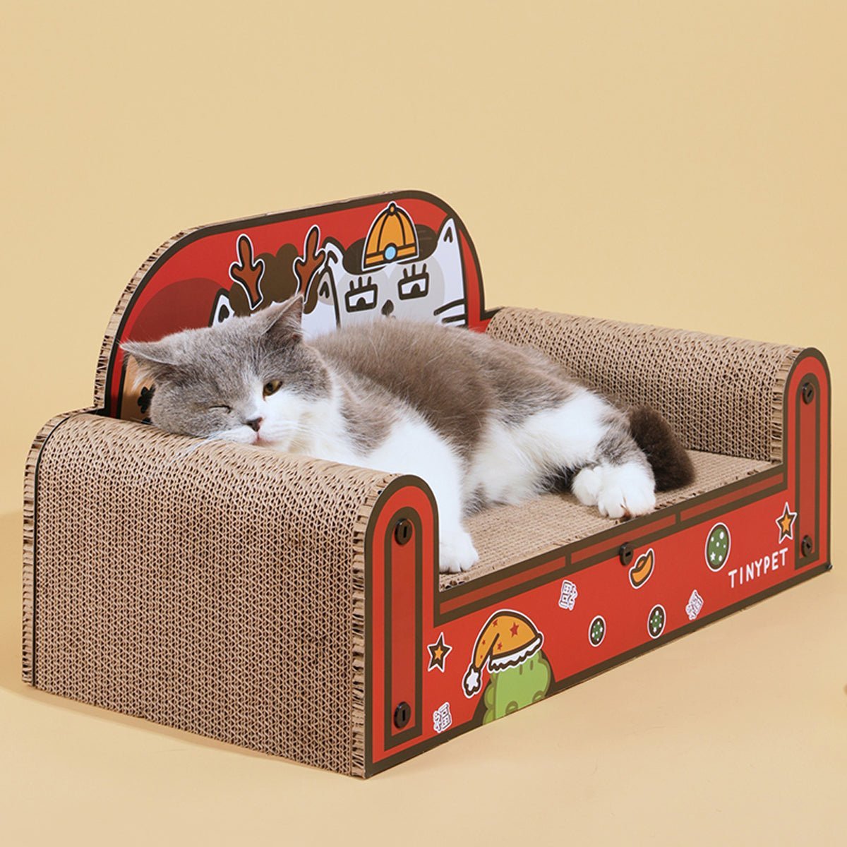 One Family Red Small Sofa Cat Scratching Board - immagine 2