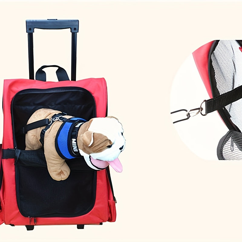 Multi-Purpose Pet Bag Foldable Travel Carrier with Wheels - immagine 2