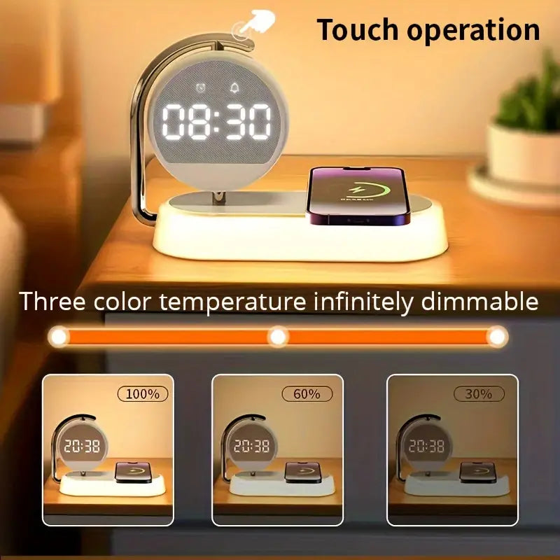 Fantasy Tropical Night Light & Wireless Charger Stand with Digital Alarm Clock - immagine 4