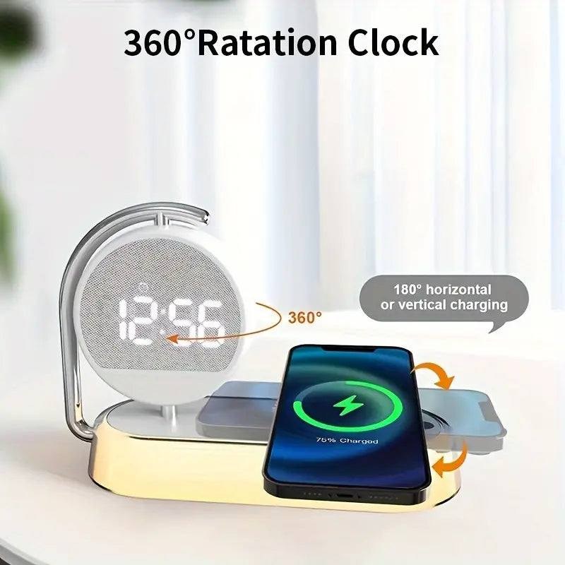 Fantasy Tropical Night Light & Wireless Charger Stand with Digital Alarm Clock - immagine 3