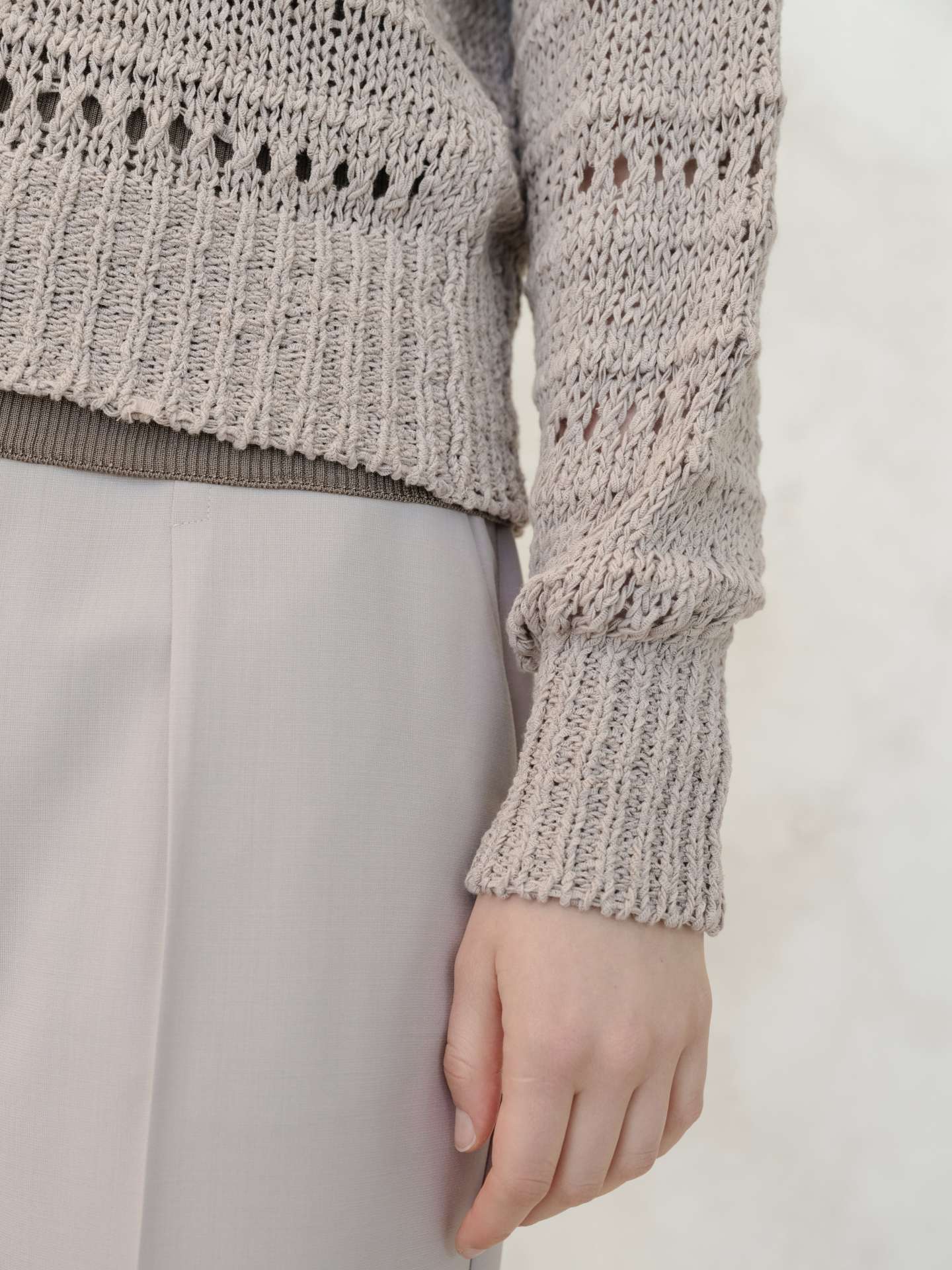 Cotton Crochet Crewneck - immagine 4