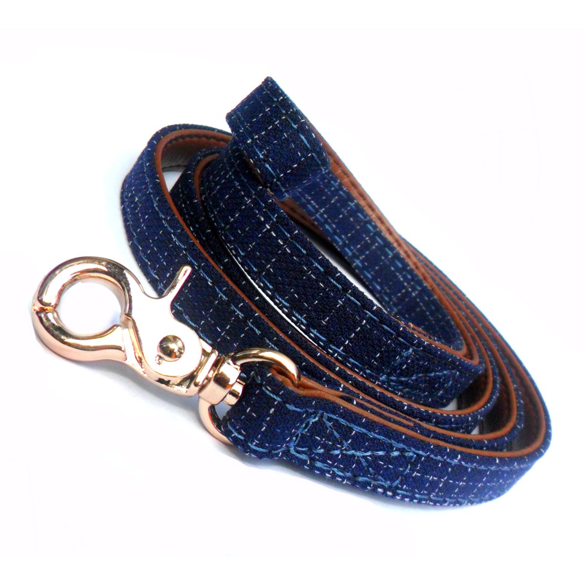 Blue Denim Fabric Dog Leads - immagine 2
