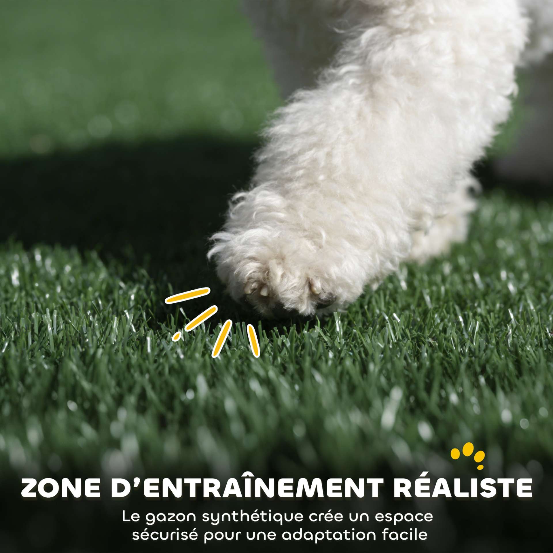 Toilette pour Chien avec Gazon Artificiel, Parois Hautes et Plateau Coulissant, Système de Drainage, 75x51x36,5cm, Noir - immagine 5