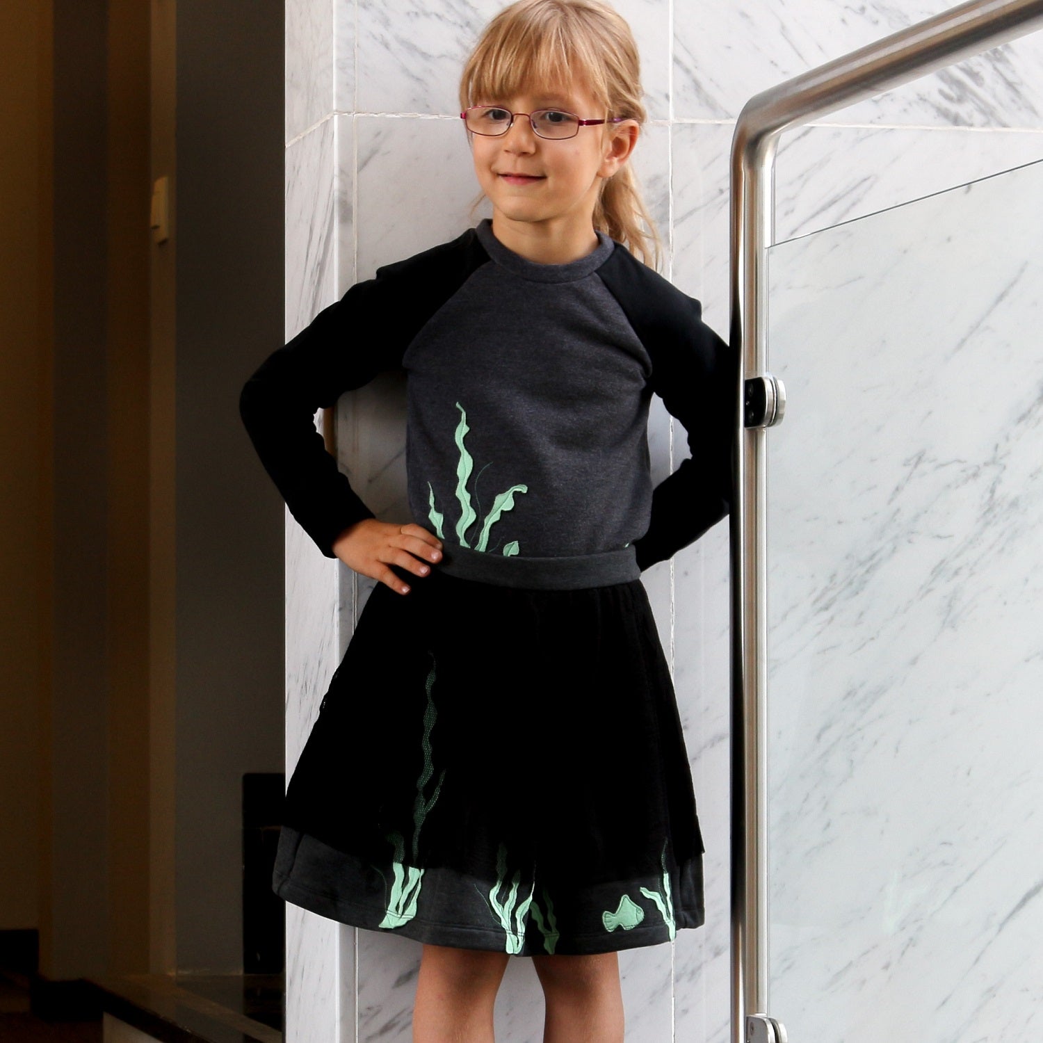 Sweatshirt with Marine Application - immagine 3