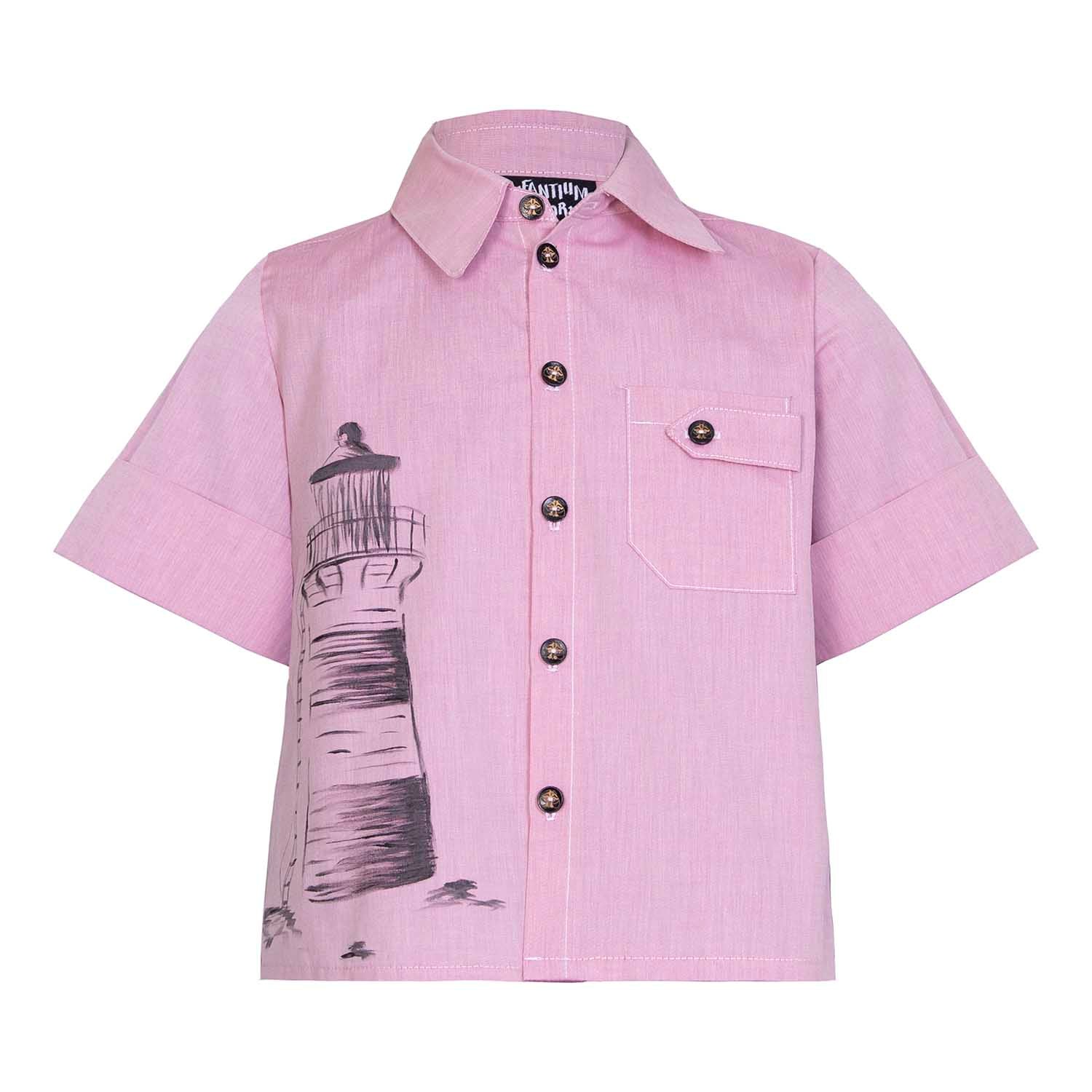 Hand-Painted Pink Dress Shirt Limited Edition, GOTS - immagine 7