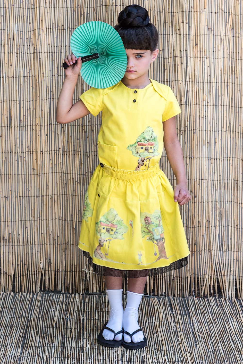 Yellow Skirt with Treehouse Print - immagine 2
