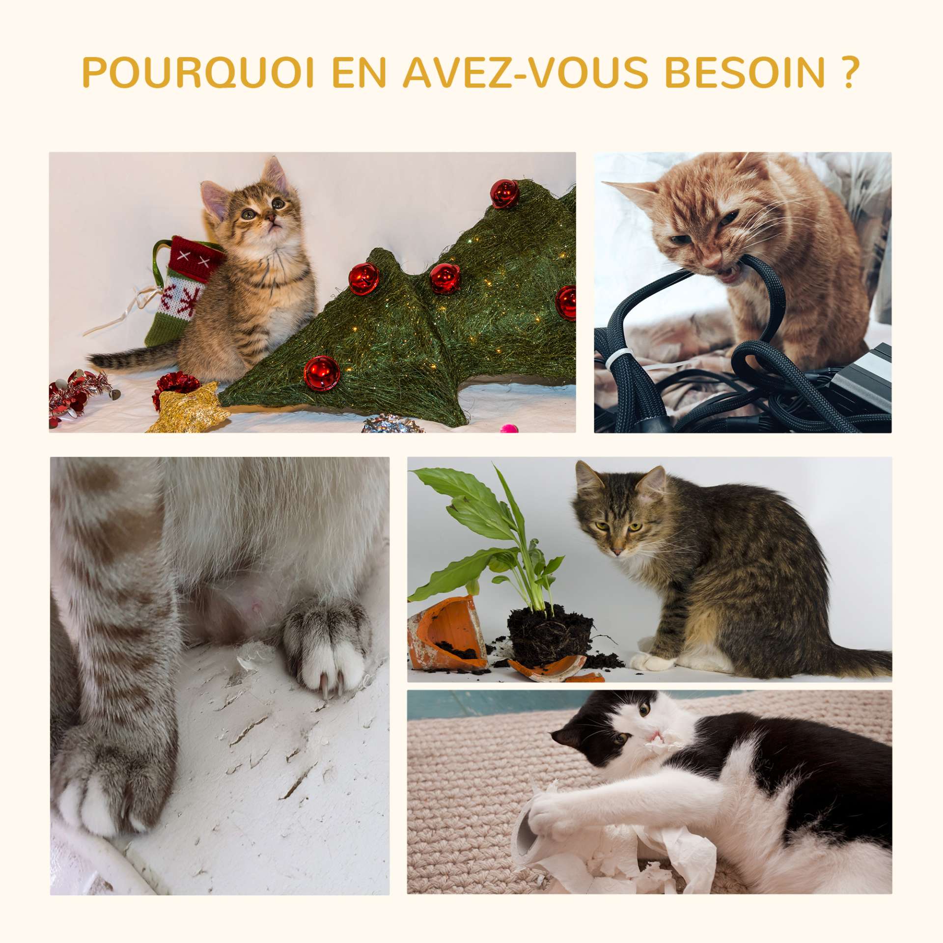Arbre à chat arbre à grimper griffoir pour chat hauteur 100,5 cm avec coussins et échelle centre d'activités poteaux en quenouille - immagine 6