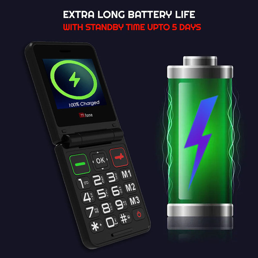 TTfone TT660 Flip Big Button Mobile with USB C Dock Charger - immagine 5