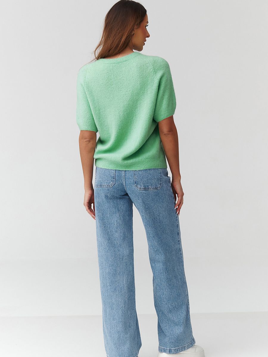 Short sleeve sweater model 224078 Makadamia - immagine 3
