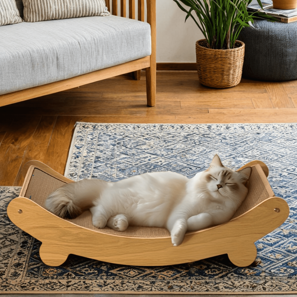 Space-Saving Wooden Cat Scratcher Tower For Cats - immagine 4