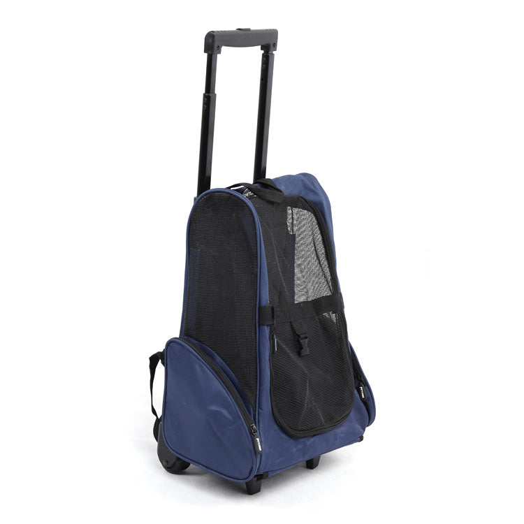 2 in 1 retractable pet carrier, multi-color-blue - immagine 4