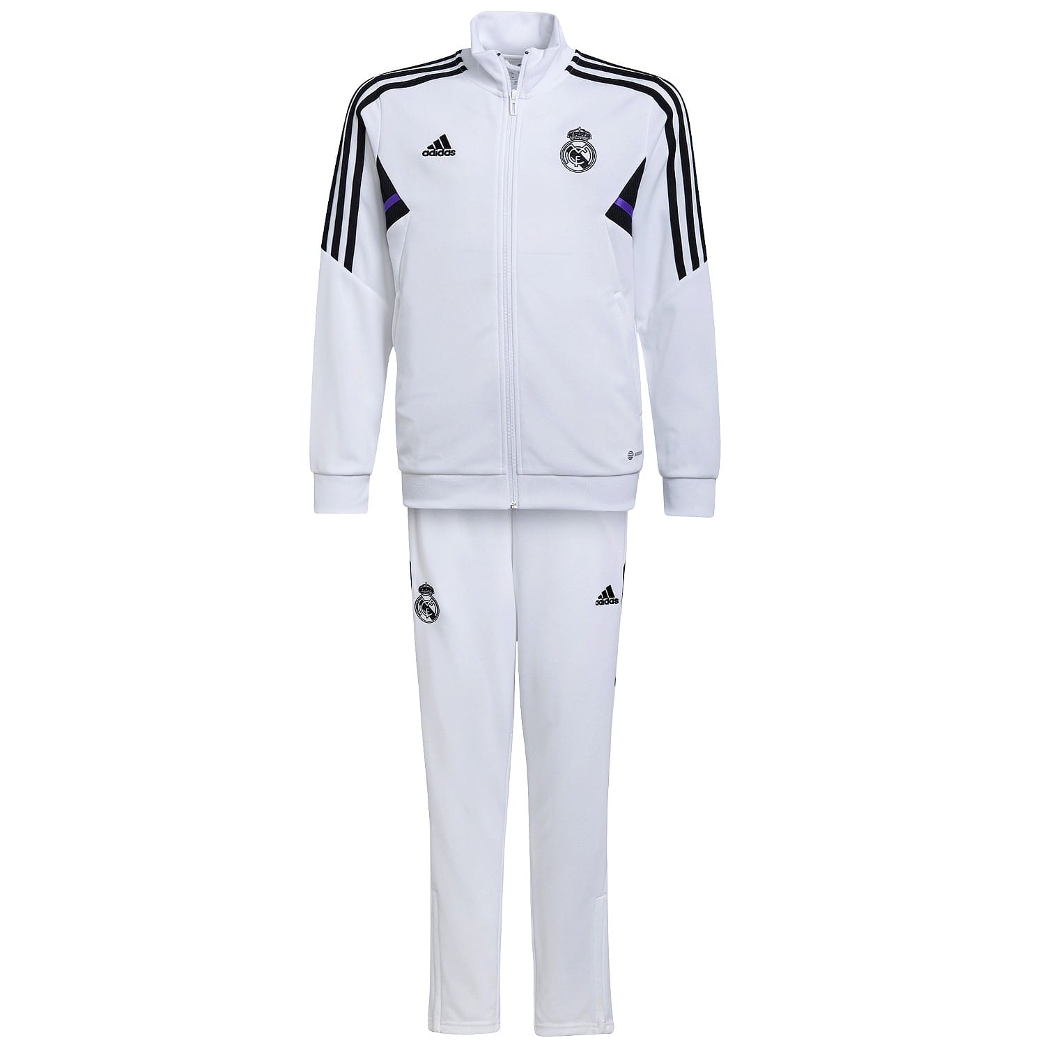 Kids - Real Madrid white training presentation tracksuit 2022/23 - Adidas - immagine 5