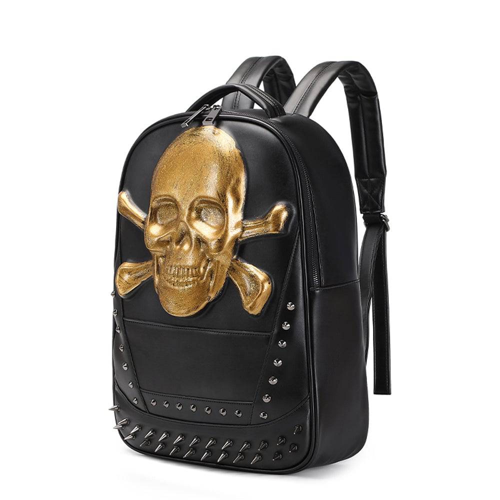 3D Skull Backpack, 3D Smile Pirate Skull And Crossbones - immagine 3