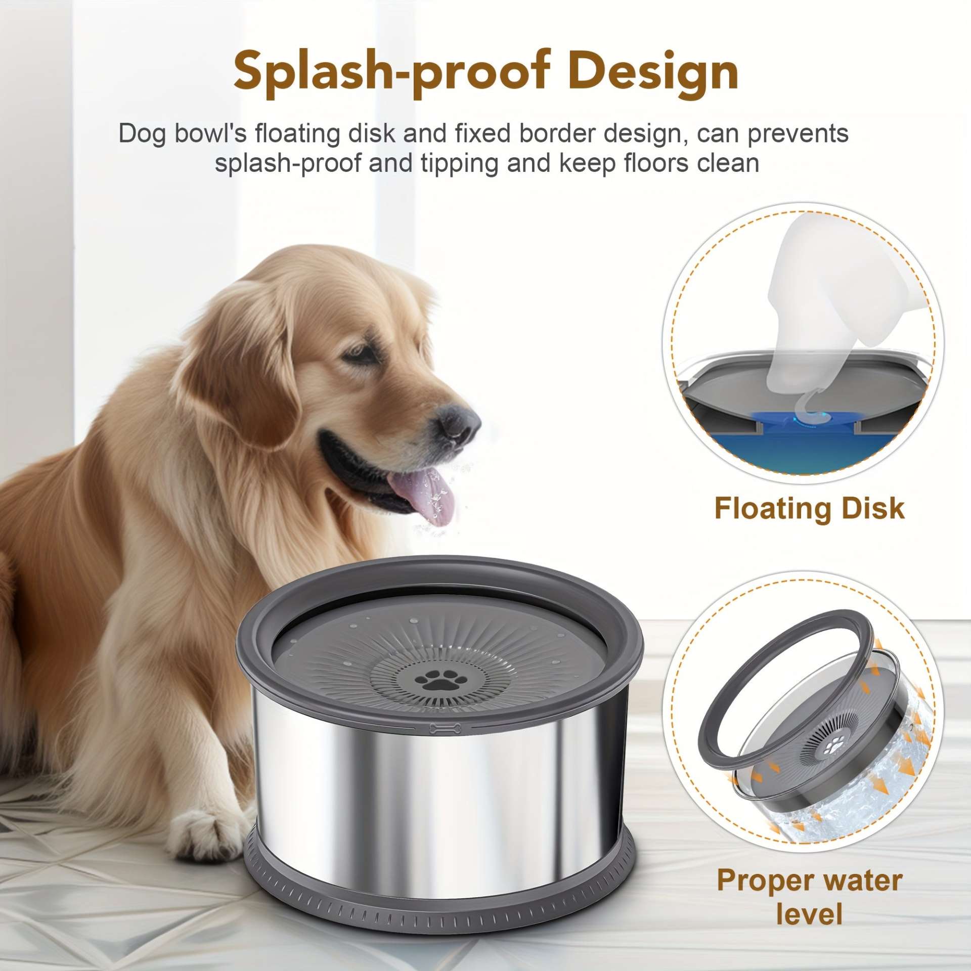 Extra Large Spill-Proof Dog Water Bowl - immagine 2