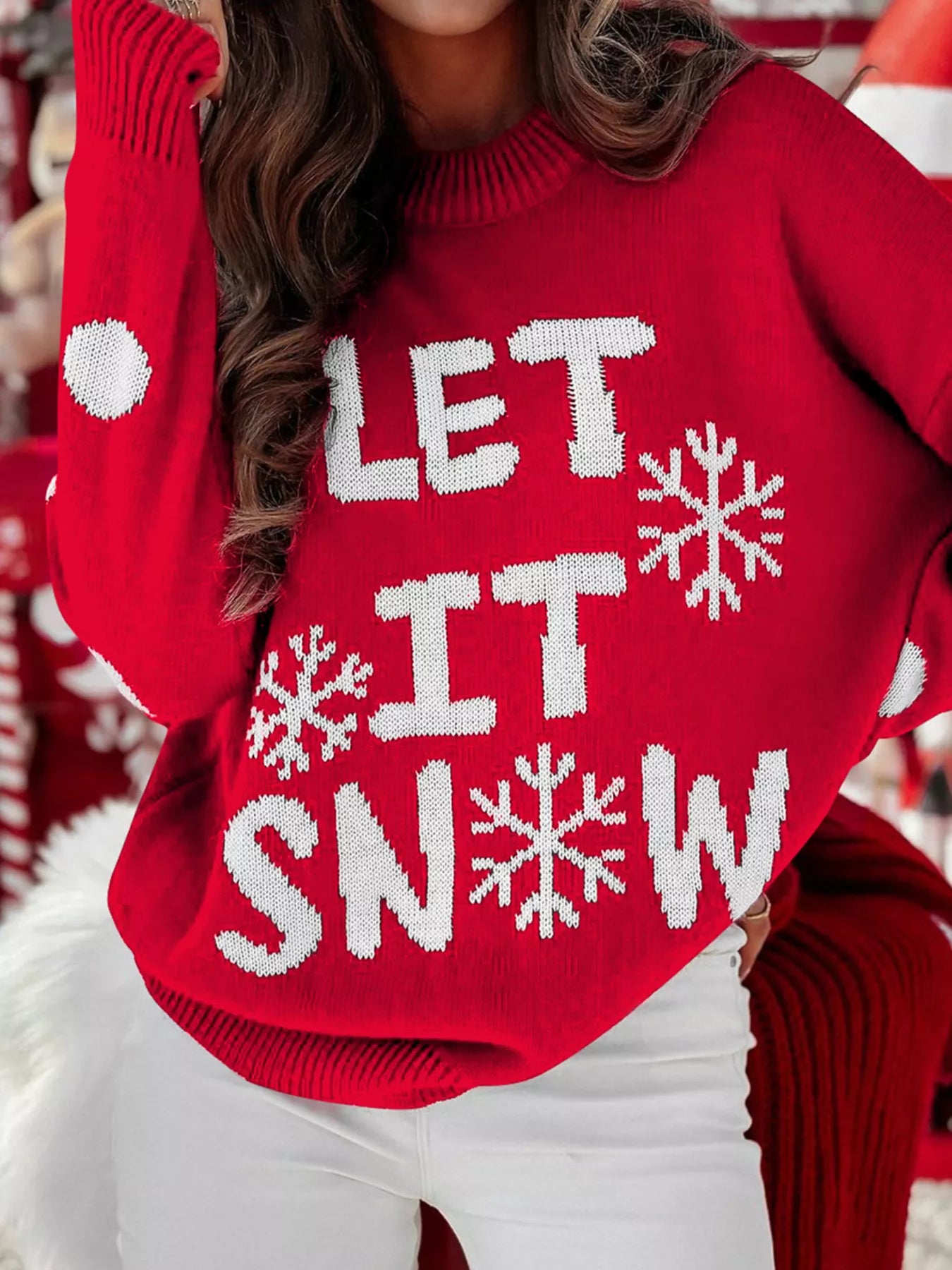 LET IT SNOW Christmas Loose Sweater - immagine 9