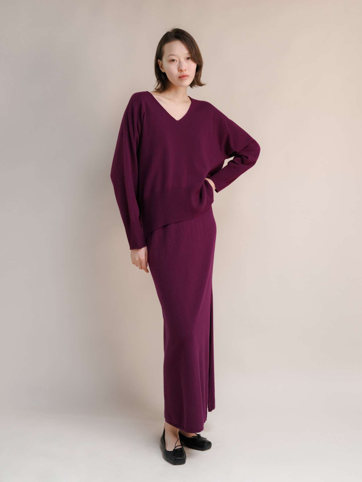 Cashmere Mix Long Skirt - immagine 4