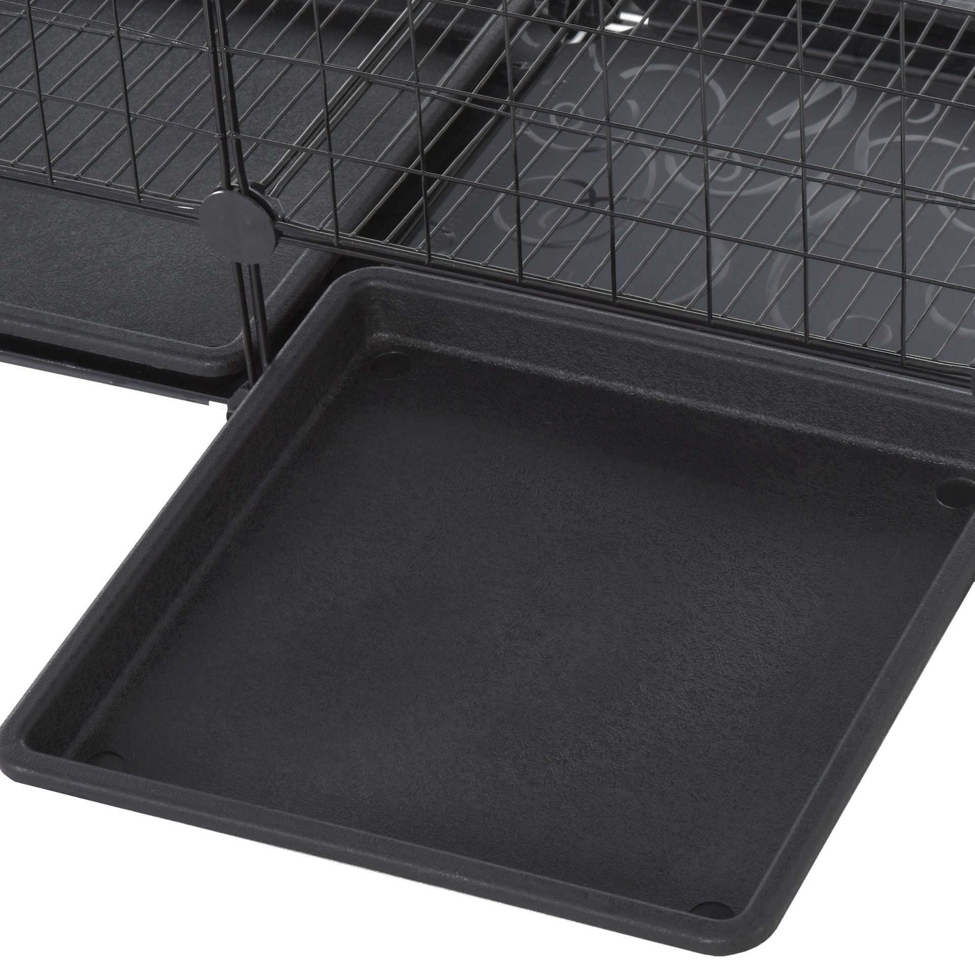 Cage parc enclos rongeurs modulable dim. L 111 x l 75 x H 119 cm 3 niveaux 4 portes fil métallique noir - immagine 9