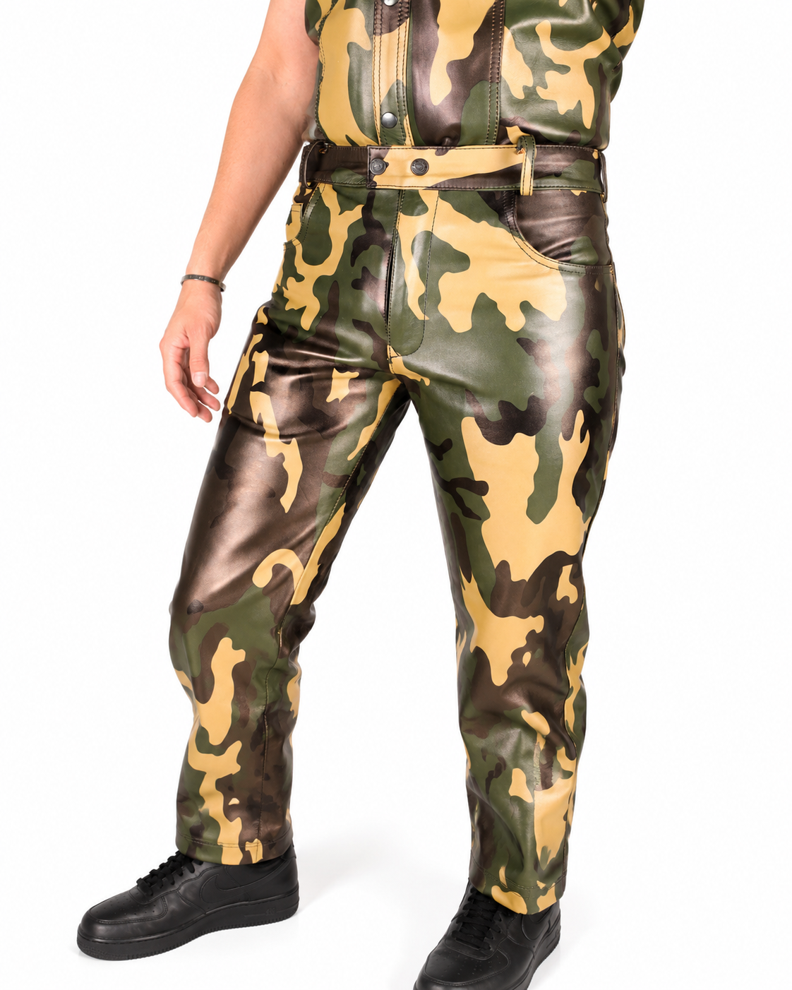 Men’s Camo Leather 5 Pocket Pants - immagine 2
