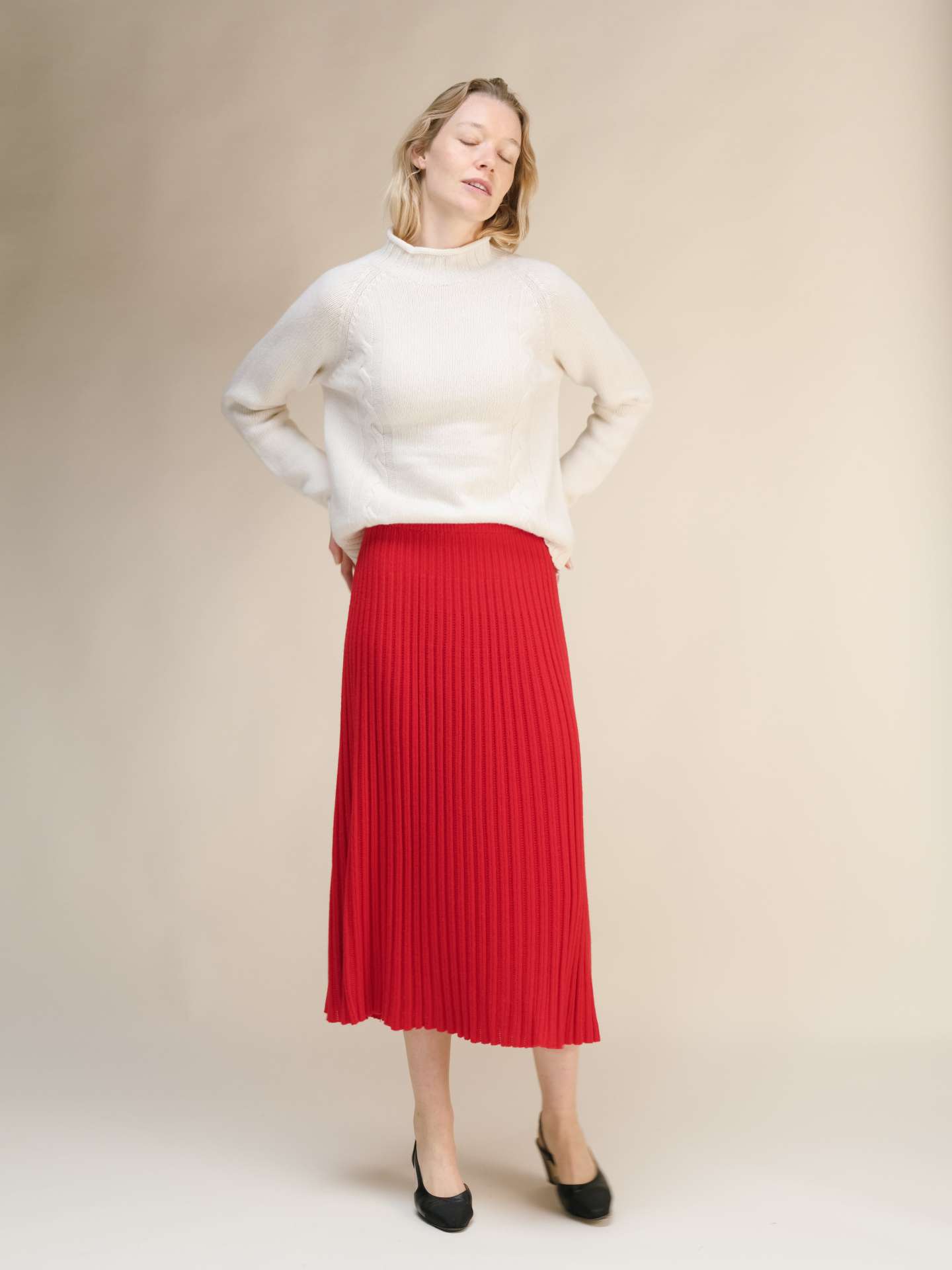 Cashmere Mix Perforated Skirt - immagine 25