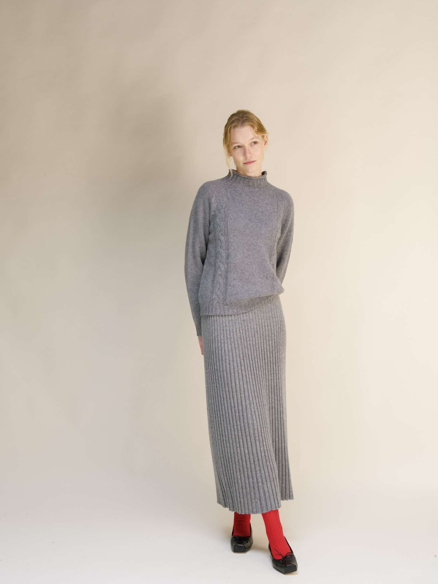 Cashmere Mix Perforated Skirt - immagine 3