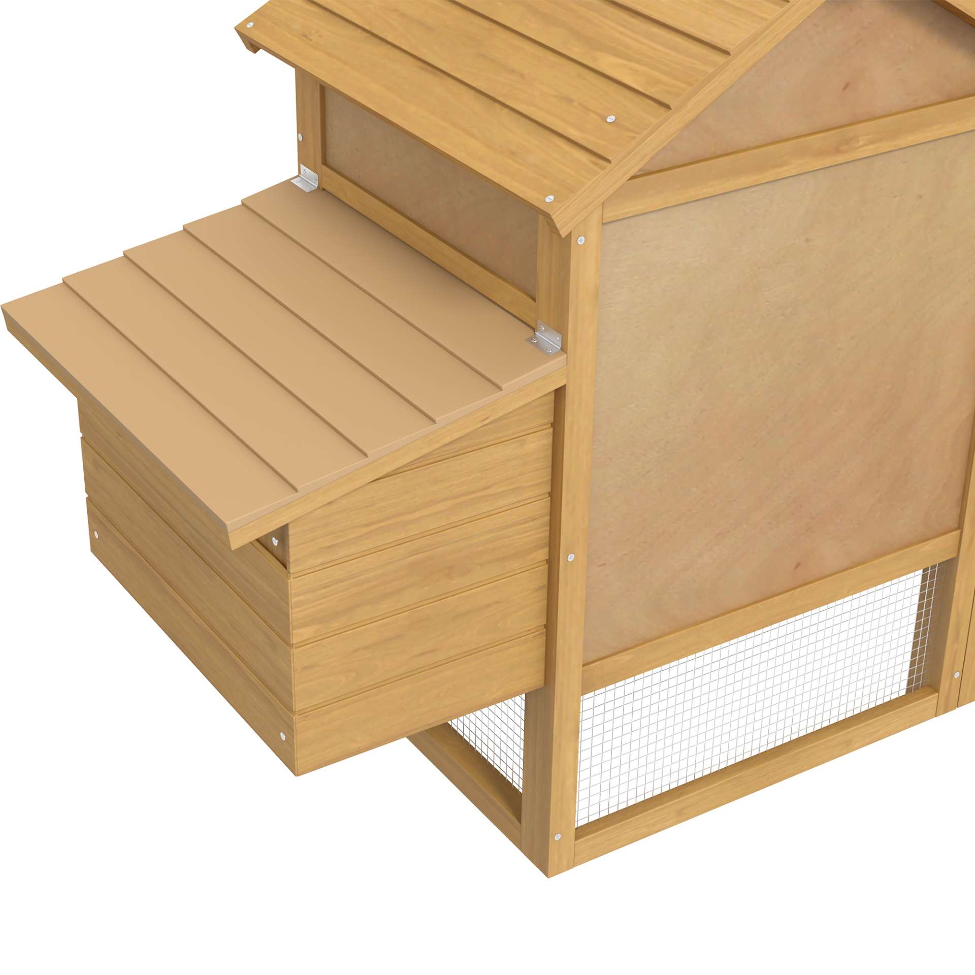 Petit poulailler cottage cage à poules sur pied dim. 151L x 54l x 87H cm multi-équipement bois massif de sapin - immagine 9