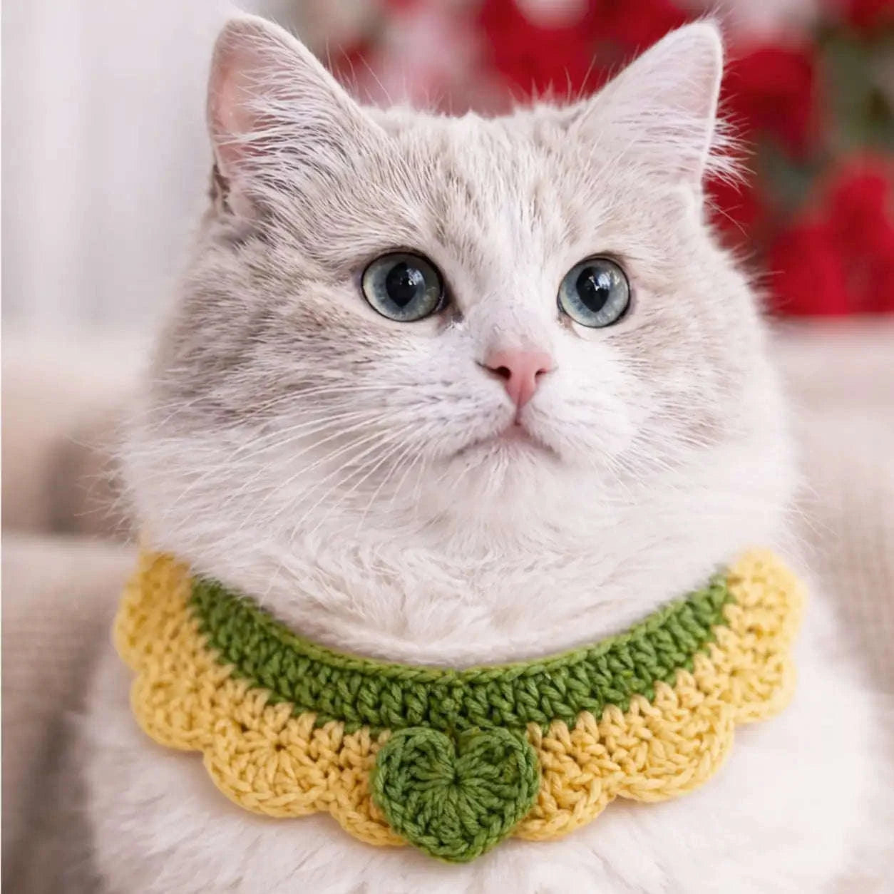 Crochet Pet Collar Handmade – Adjustable Soft Scarf for Cats & Small Dogs - immagine 13