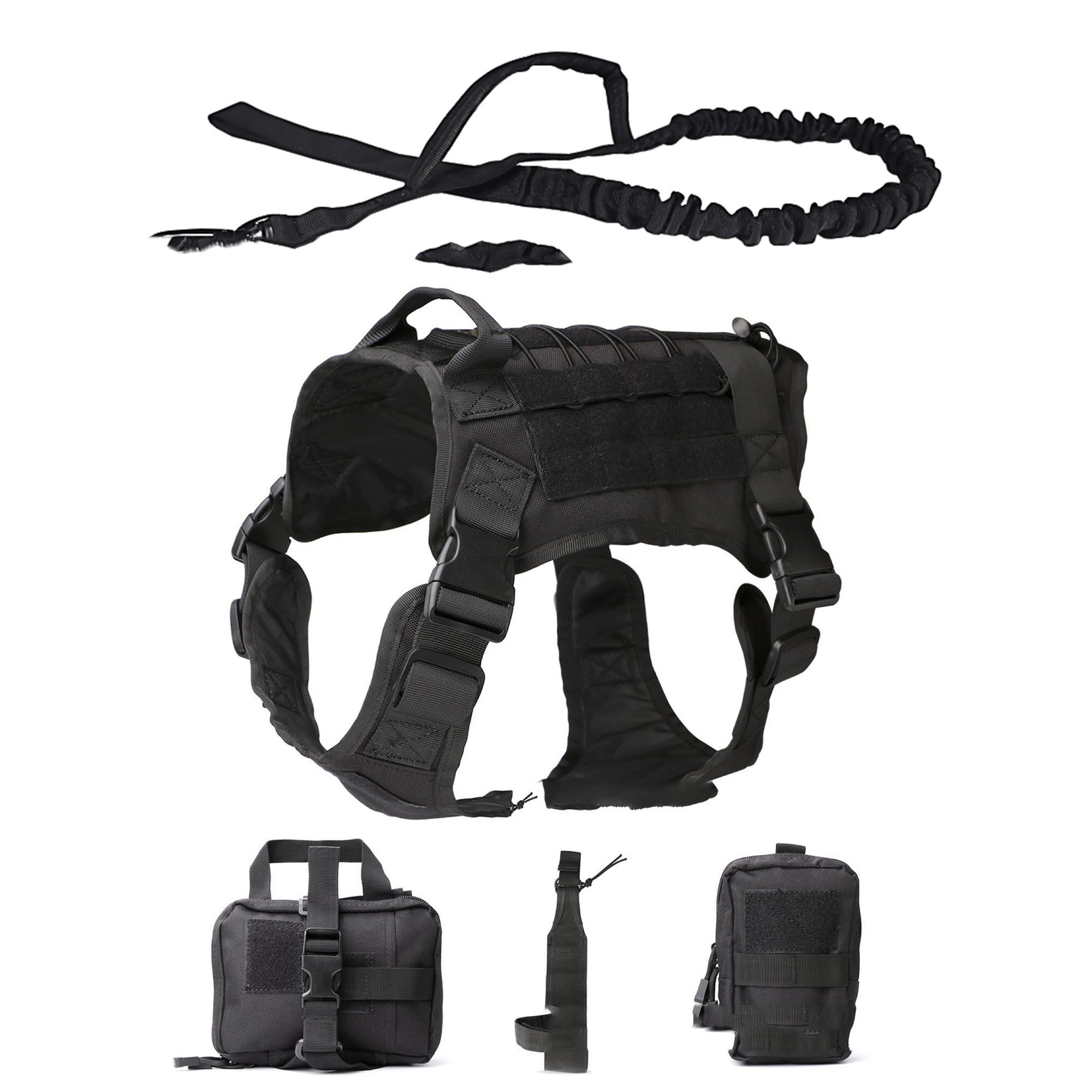 Outdoor Dog Vest Five Piece Suit Tactical Dog Clothing Dog Supplies - immagine 3