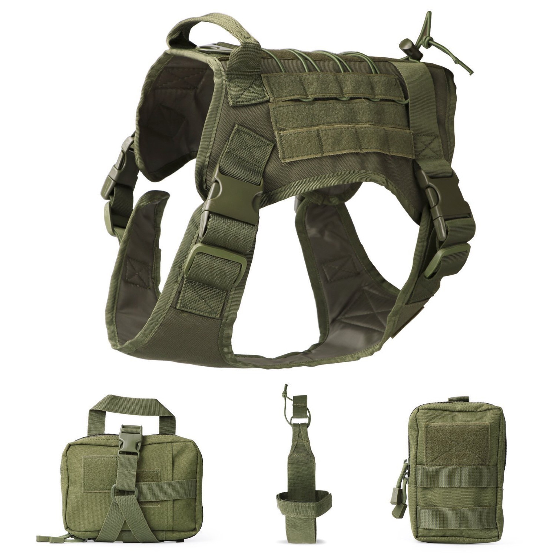 Outdoor Dog Vest Five Piece Suit Tactical Dog Clothing Dog Supplies - immagine 4