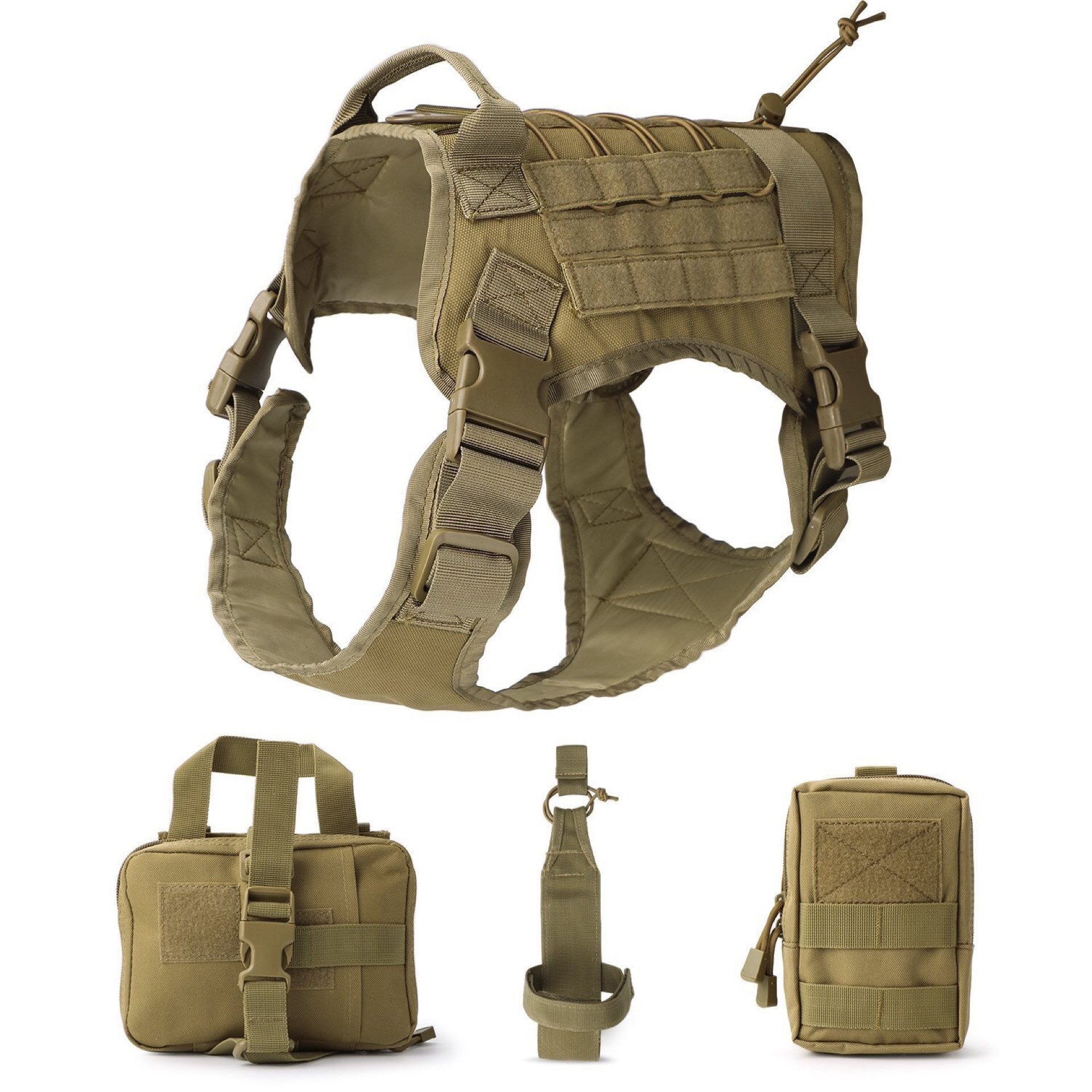 Outdoor Dog Vest Five Piece Suit Tactical Dog Clothing Dog Supplies - immagine 5