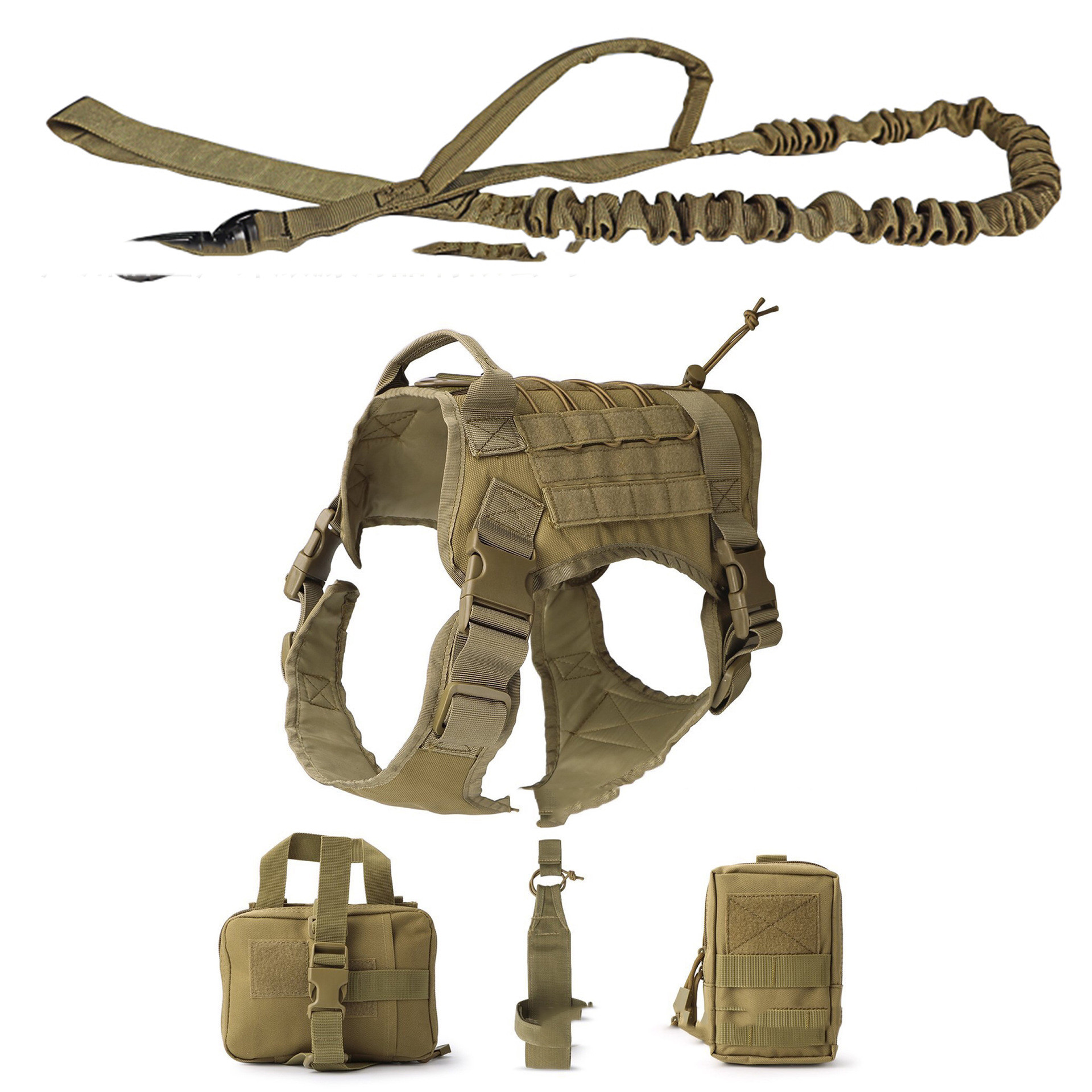 Outdoor Dog Vest Five Piece Suit Tactical Dog Clothing Dog Supplies - immagine 8