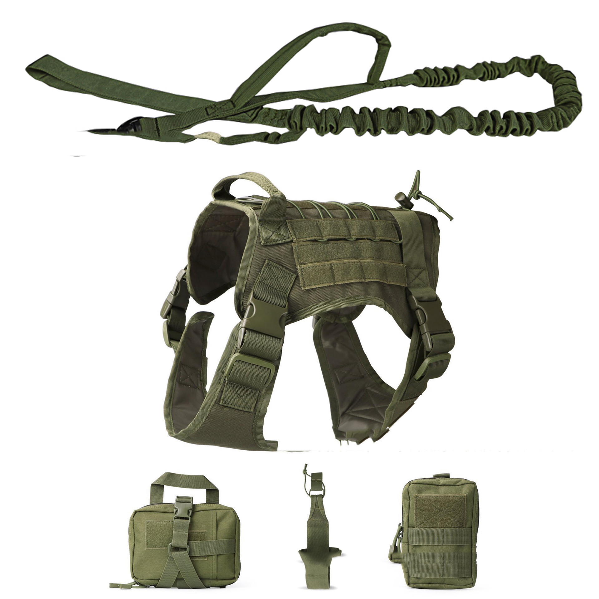 Outdoor Dog Vest Five Piece Suit Tactical Dog Clothing Dog Supplies - immagine 9
