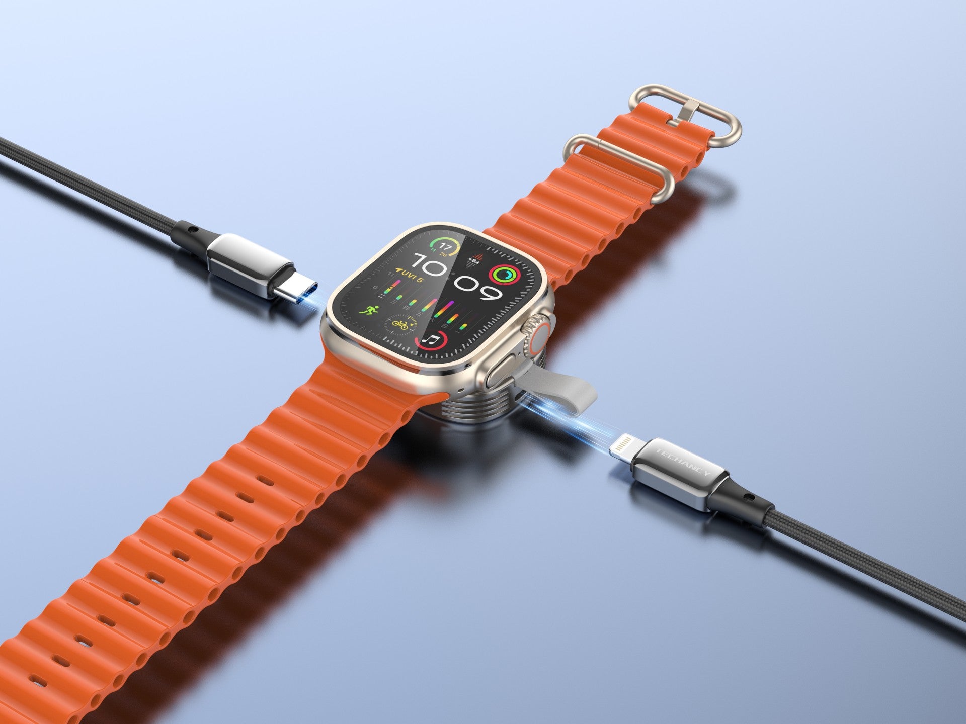 Techancy Carregador Wireless iWatch TF2800 2.5W, iman forte, USB-C/Lightning, compacto, compativel Apple Watch - immagine 3