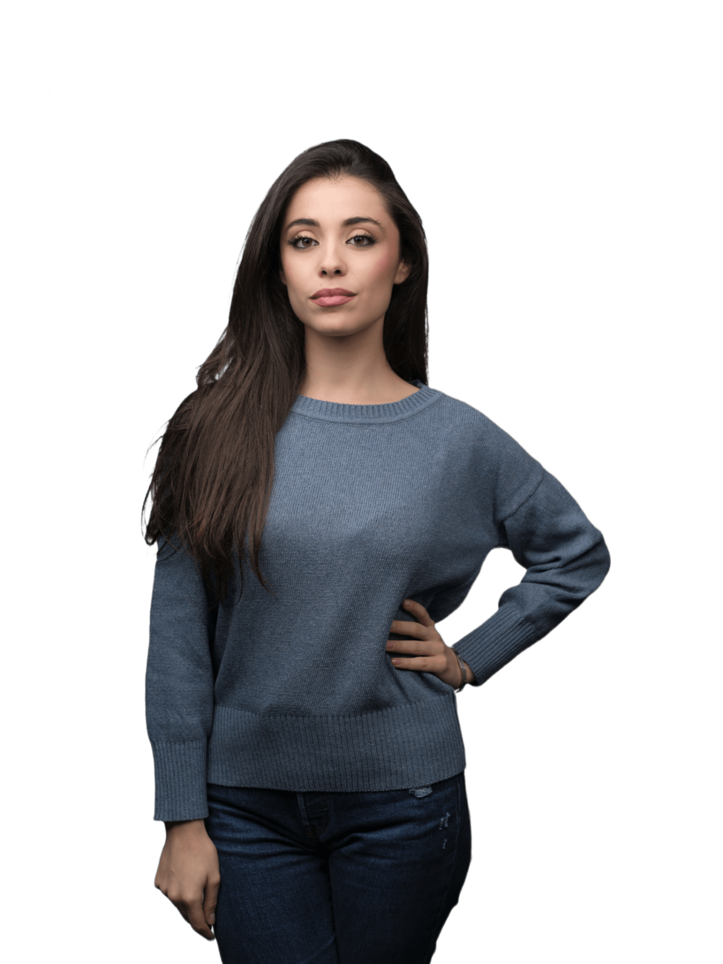 Maglia Donna Girocollo in Denim Rigenerato - immagine 3
