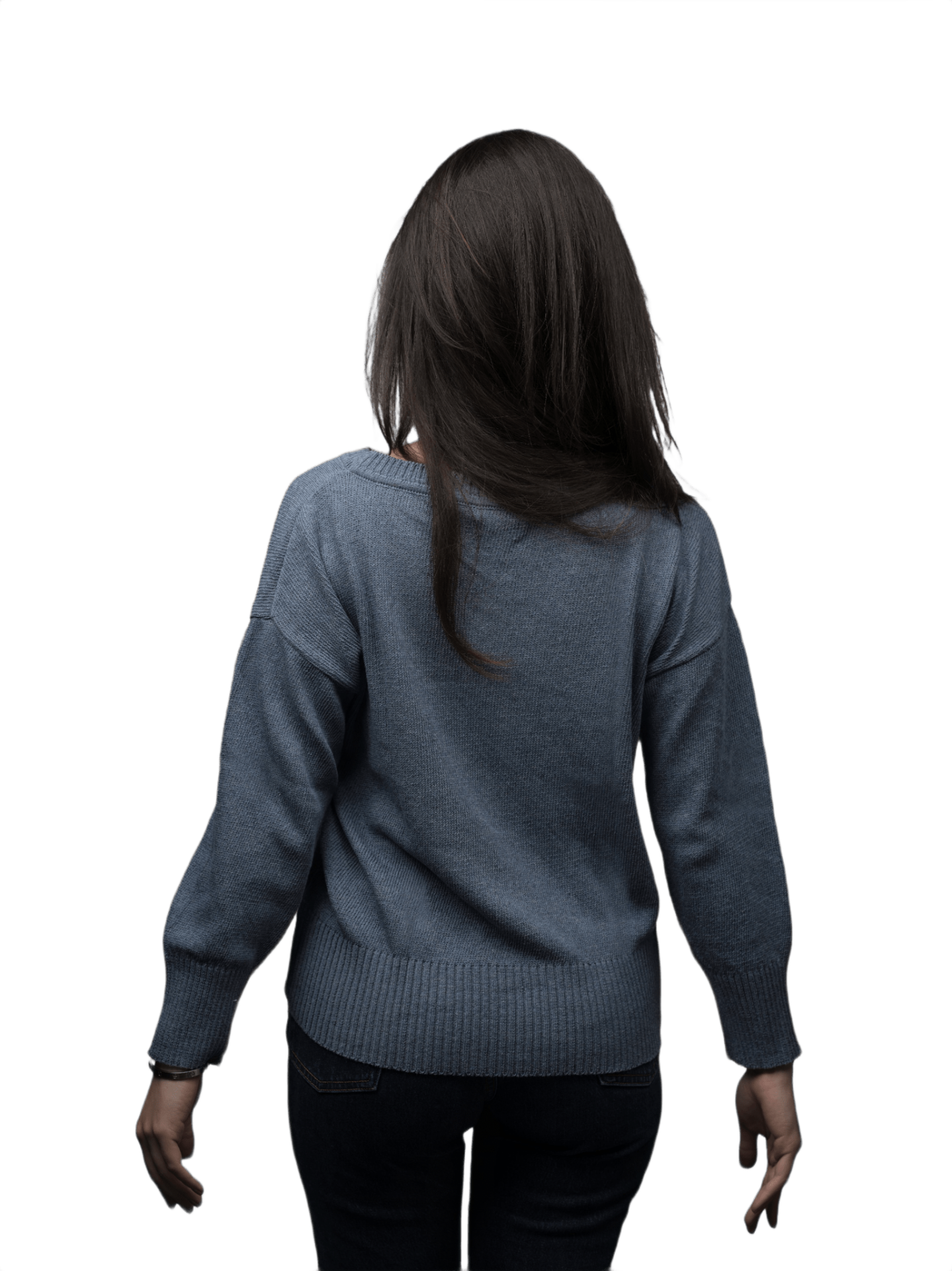 Maglia Donna Girocollo in Denim Rigenerato - immagine 2