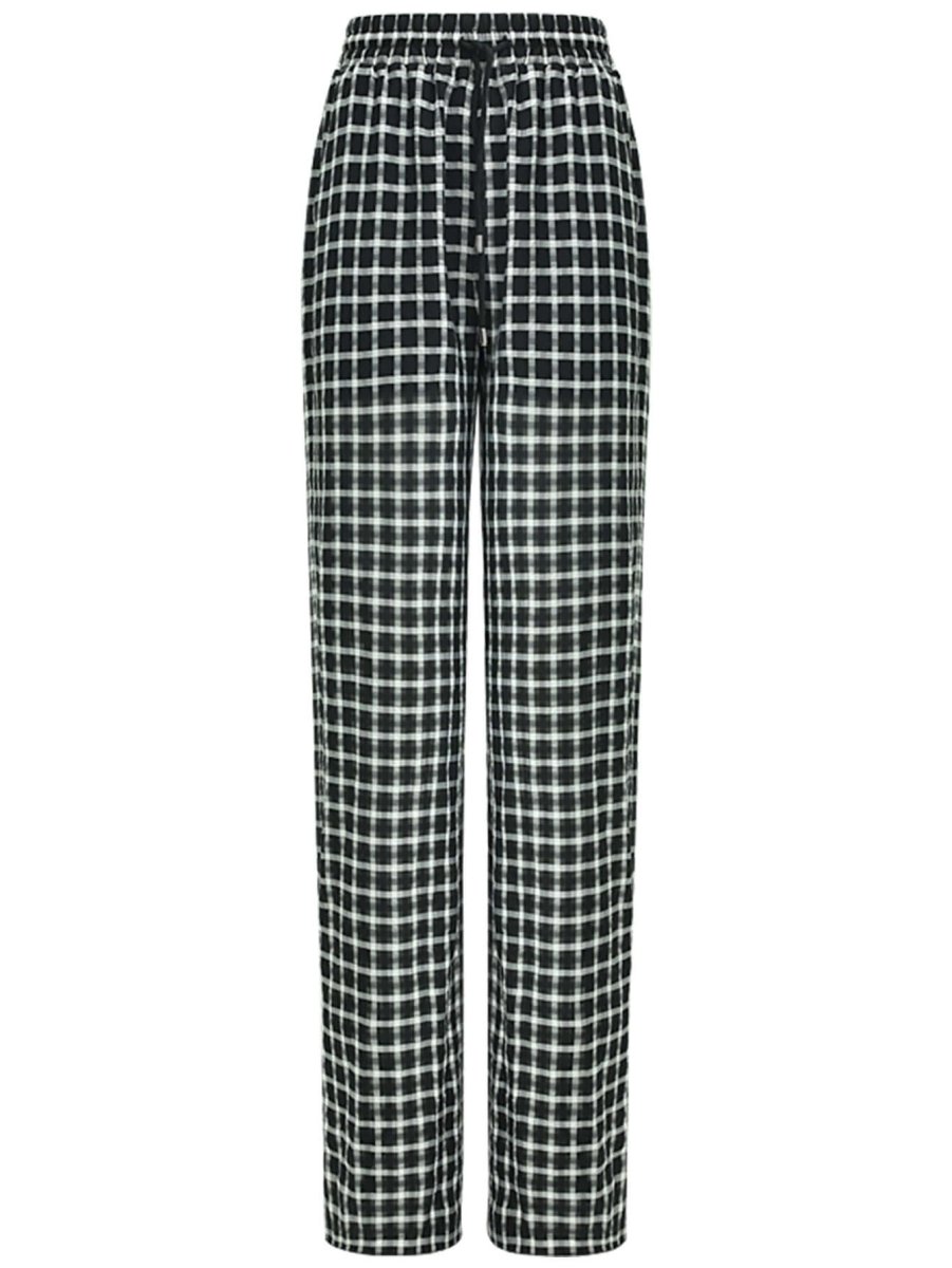 Slouchy Relaxed Fit Casual Checkered Pants - immagine 4