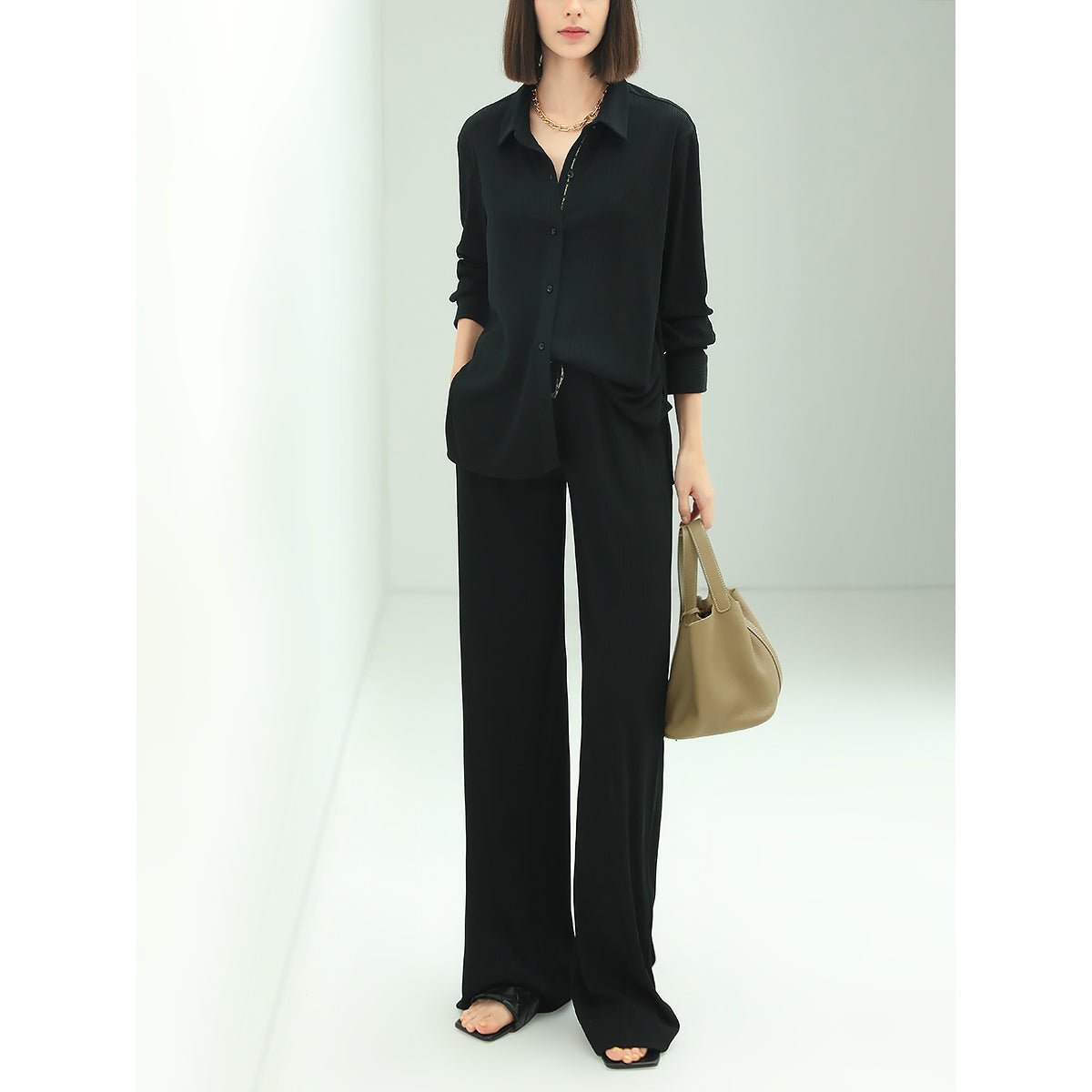 Urban High Rise Wide Leg Knitted Pants - immagine 4